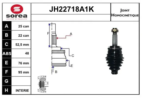 Joint Kit, drive shaft (JH22718A1K)