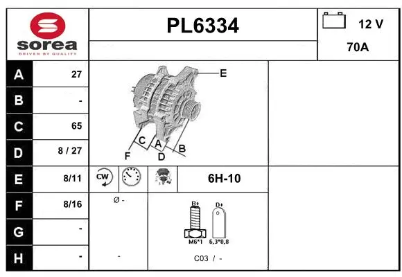 Alternator (PL6334)