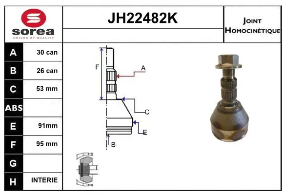 Joint Kit, drive shaft (JH22482K)