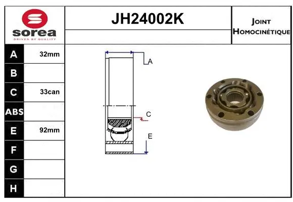 Joint Kit, drive shaft (JH24002K)