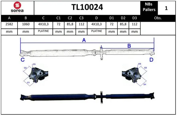 Propshaft, axle drive (TL10024)