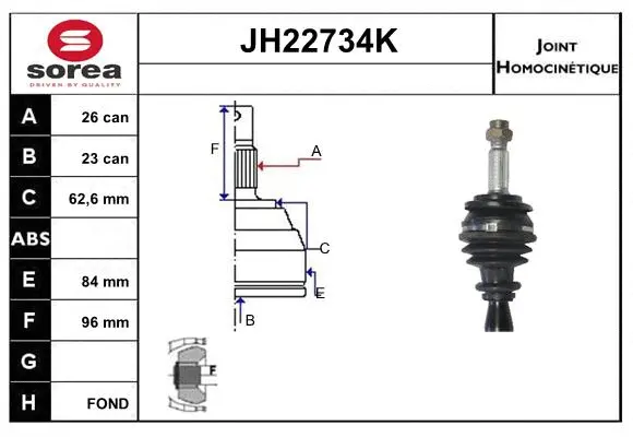 Joint Kit, drive shaft (JH22734K)