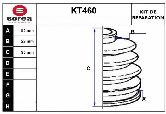 Bellow Kit, drive shaft (KT460)