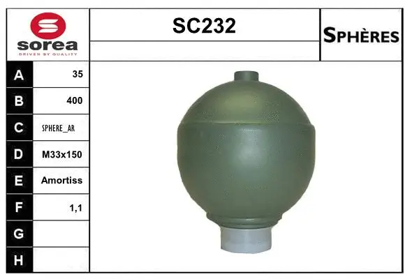 Pressure Accumulator, pneumatic suspension (SC232)