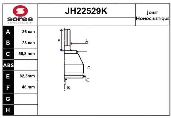 Joint Kit, drive shaft (JH22529K)