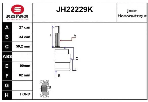 Joint Kit, drive shaft (JH22229K)