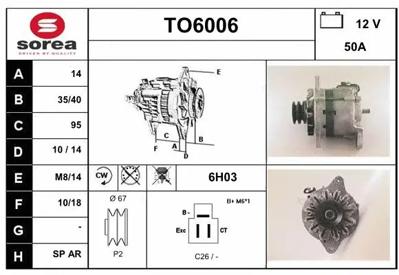 Alternator (TO6006)