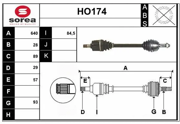 Drive Shaft (HO174)