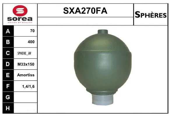 Pressure Accumulator, pneumatic suspension (SXA270FA)