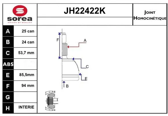 Joint Kit, drive shaft (JH22422K)