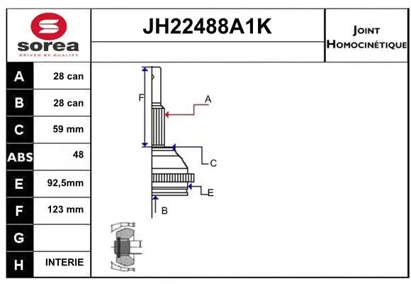 Joint Kit, drive shaft (JH22488A1K)