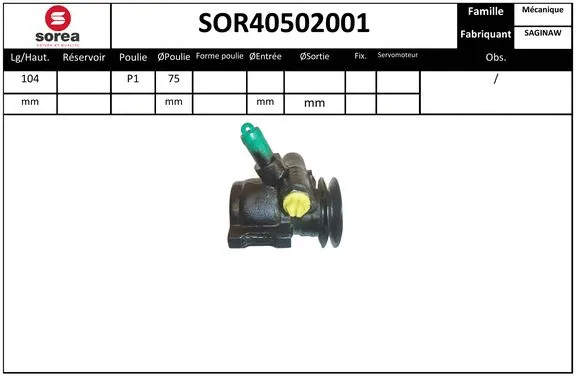 Hydraulic Pump, steering (SOR40502001)