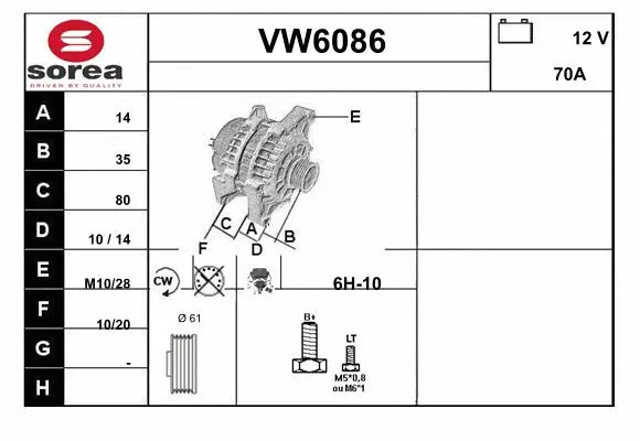 Alternator (VW6086)