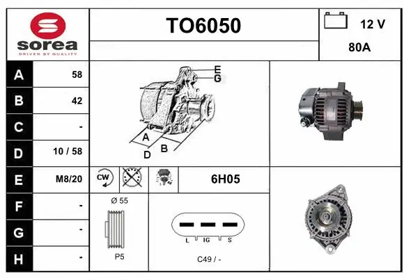 Alternator (TO6050)