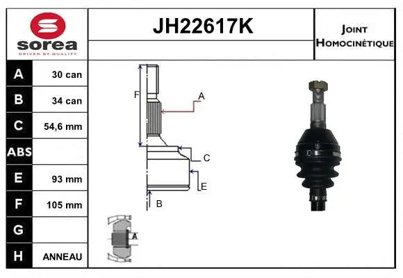Joint Kit, drive shaft (JH22617K)