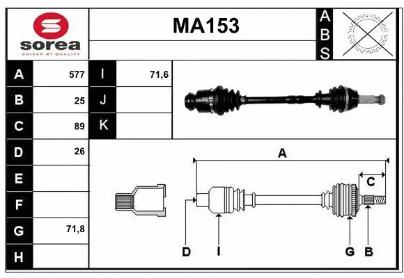 Drive Shaft (MA153)