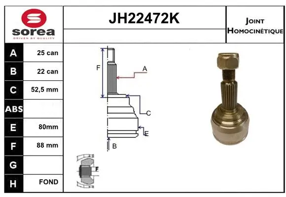 Joint Kit, drive shaft (JH22472K)