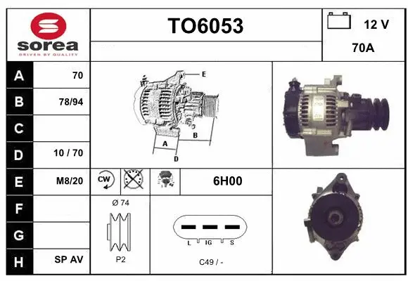 Alternator (TO6053)