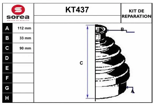 Bellow Kit, drive shaft (KT437)