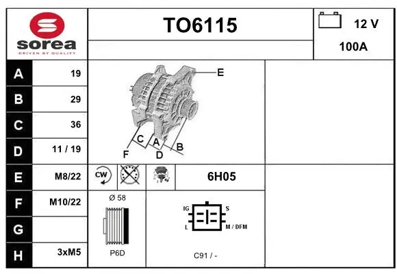 Alternator (TO6115)
