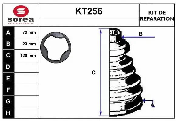 Bellow Kit, drive shaft (KT256)