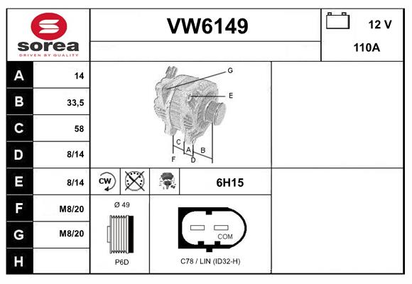Alternator (VW6149)