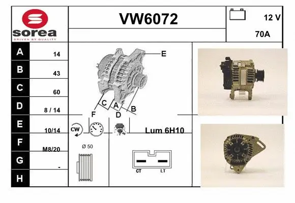 Alternator (VW6072)
