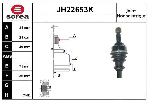 Joint Kit, drive shaft (JH22653K)