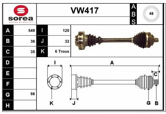 Drive Shaft (VW417)