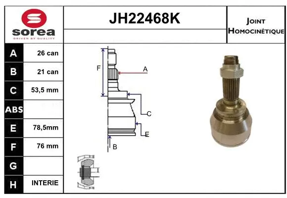 Joint Kit, drive shaft (JH22468K)