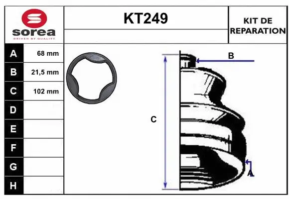 Bellow Kit, drive shaft (KT249)