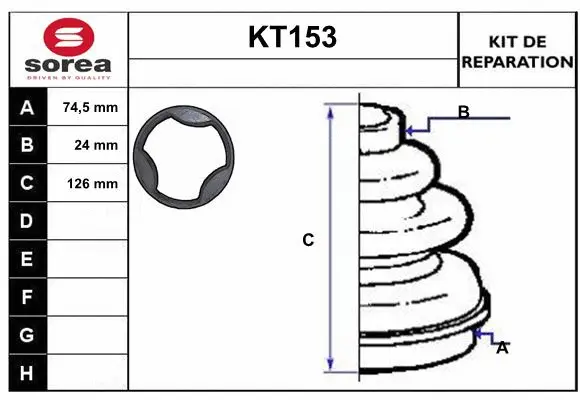 Bellow Kit, drive shaft (KT153)
