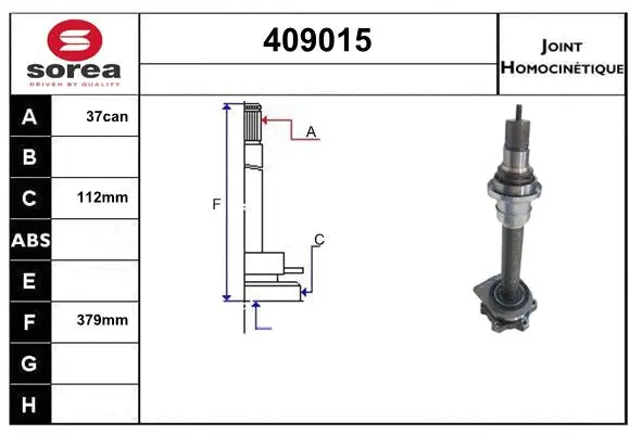 Joint Kit, drive shaft (409015)