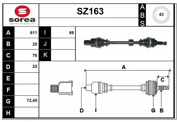 Drive Shaft (SZ163)