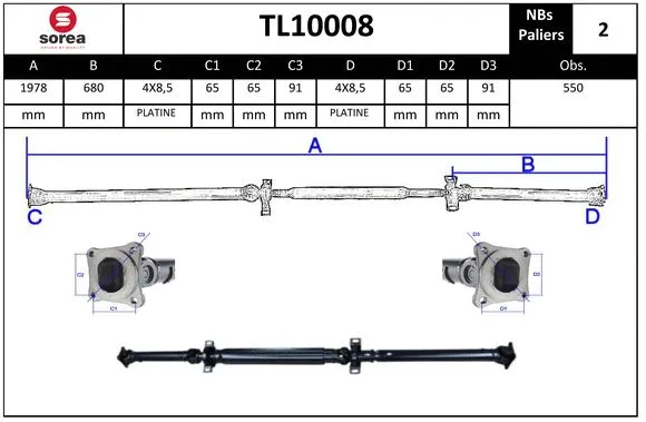 Propshaft, axle drive (TL10008)
