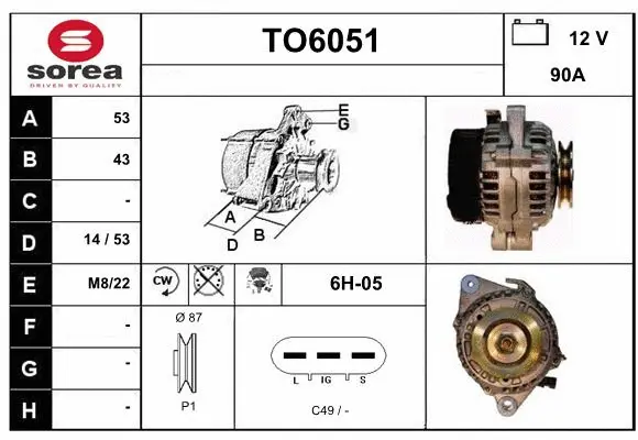 Alternator (TO6051)