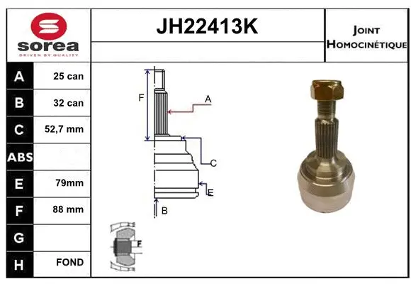 Joint Kit, drive shaft (JH22413K)