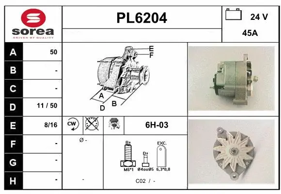 Alternator (PL6204)