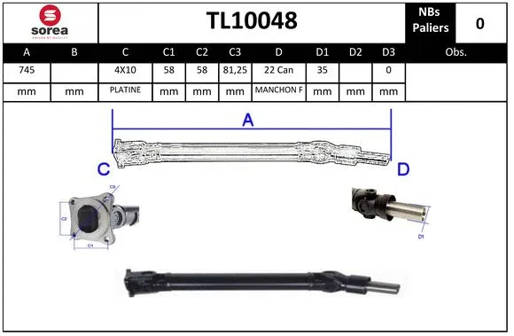 Propshaft, axle drive (TL10048)