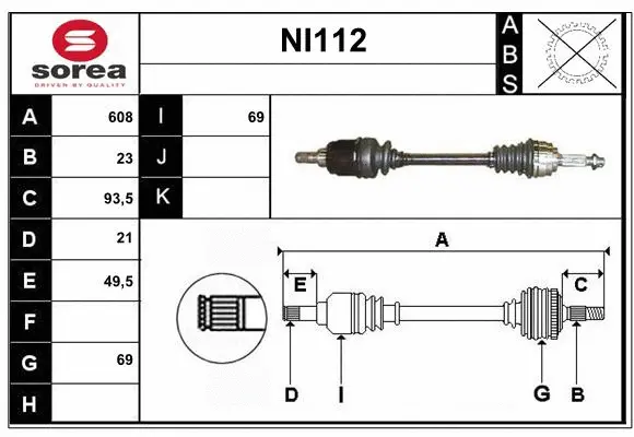 Drive Shaft (NI112)