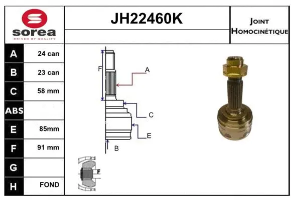 Joint Kit, drive shaft (JH22460K)