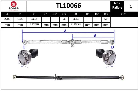 Propshaft, axle drive (TL10066)