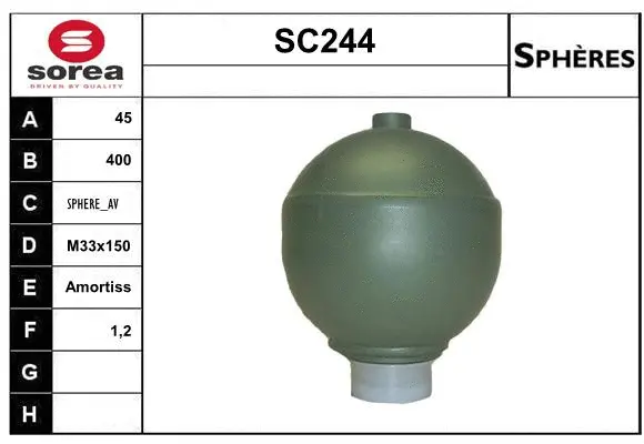 Pressure Accumulator, pneumatic suspension (SC244)