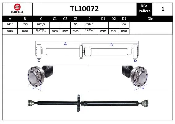 Propshaft, axle drive (TL10072)