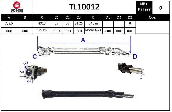 Propshaft, axle drive (TL10012)
