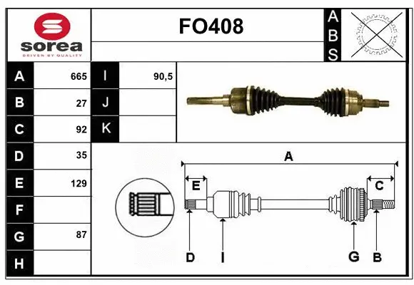 Drive Shaft (FO408)