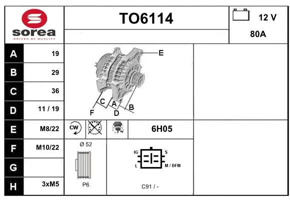 Alternator (TO6114)