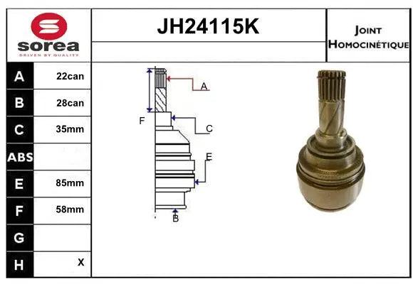 Joint Kit, drive shaft (JH24115K)