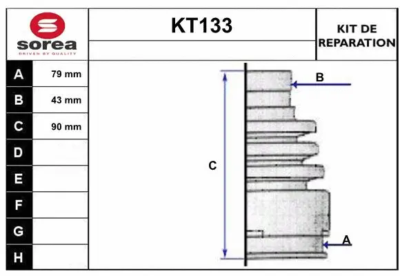 Bellow Kit, drive shaft (KT133)