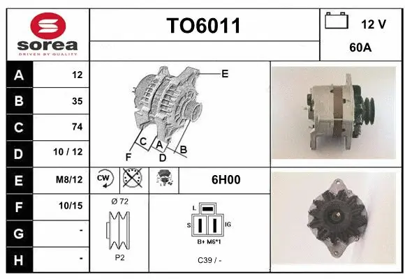 Alternator (TO6011)